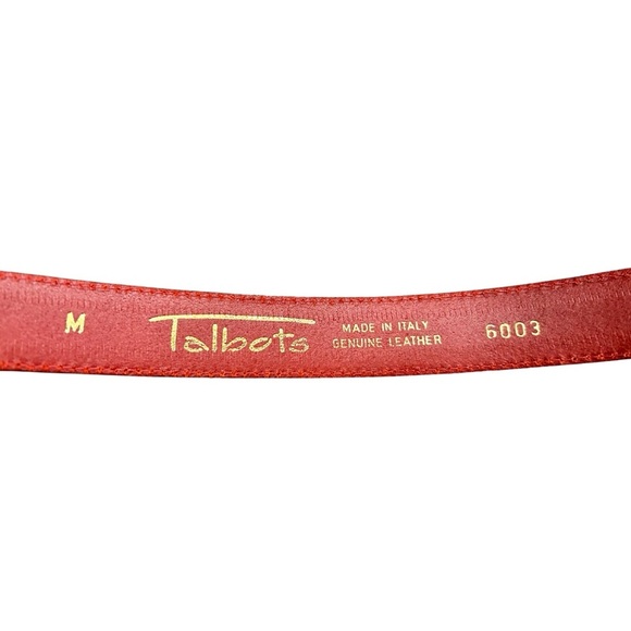 Talbots Red Leather Belt Solid Brass Buckle | Made in Italy | Medium - Picture 2 of 5